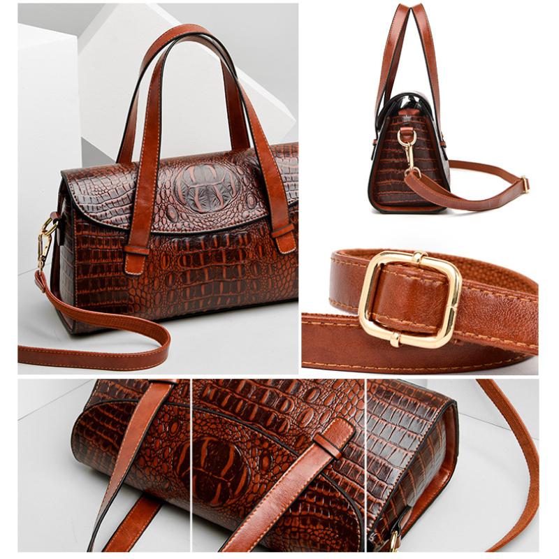 Модные винтажные сумки кроссбоди из аллигатора для женщин, женские наплечные сумки большой вместимости, кошельки и сумочки, сумка под мышкой