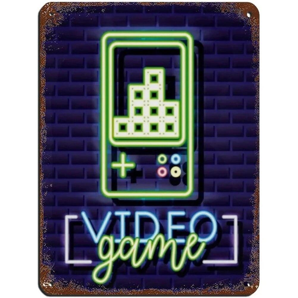 Ретро контроллер, коллекционеры, видеоигры, металлические жестяные знаки, винтажные постеры для игровой комнаты, бара, человека, пещеры, кафе, домашний декор стен, подарок