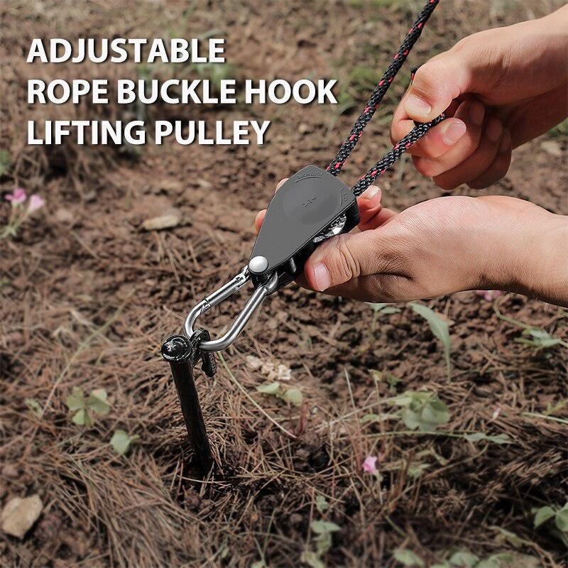 Camping Outdoor Tent Pulley Adjustment Rope Hanger for Lanyard Tents Adjustable Ropes Fixed Buckle Wind Rope Tool