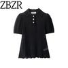 Zbzr Autumn New Women Clothes Western Style Fashion Temperament Knitted Shirt Collar Versatile Top 6236105