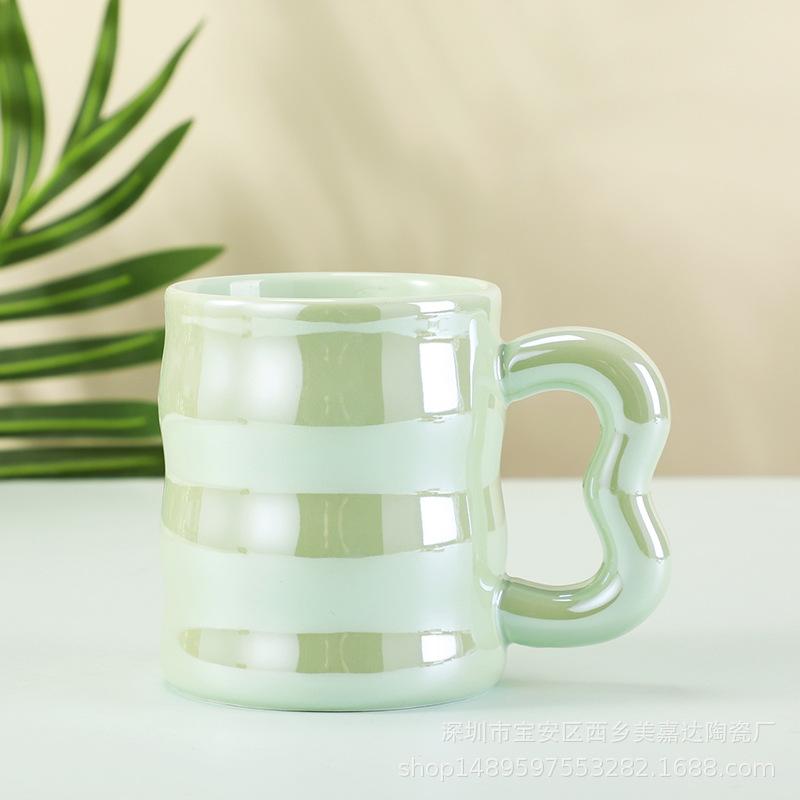 Creative Light Luxury Pearlescent Glaze Boys And Girls High Value Cup Couple Afternoon Tea Souvenir Coffee Cup