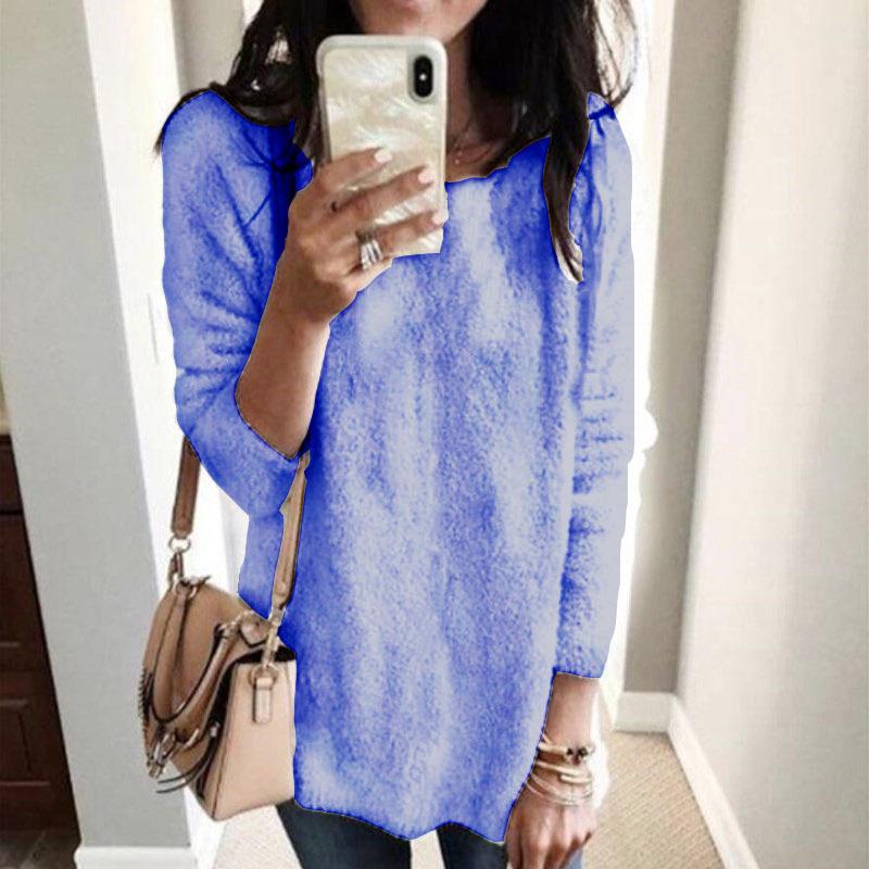 Модный женский зимний новый свитер с круглым вырезом, толстовка