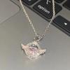 Крылья ангела розовое ожерелье из циркония с любовью элегантный дизайн свадебный кулон ключичная цепочка ювелирные изделия подарки на годовщину