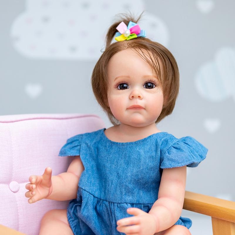 21-дюймовые куклы для девочек, реалистичные Reborns, милые куклы, подарок на день рождения, настоящие и мягкие на ощупь, кавказские, для кук с красивыми