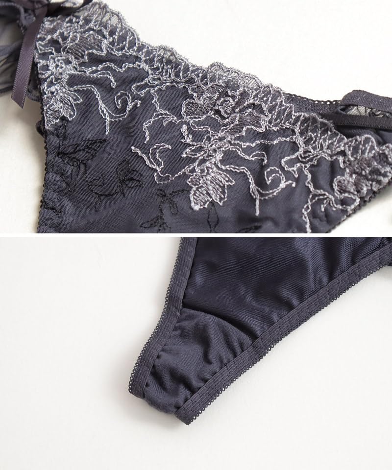 Two Hatch Ruffled Sexy Single Plum T-Back Panties, Lace, Underwear, Innerwear, Panty, C004s, XL,