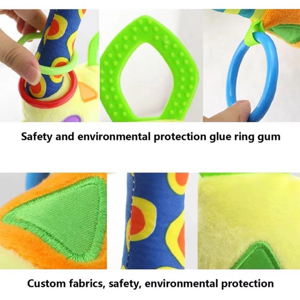 Раннее развитие Жираф Животное Ручные колокольчики Хлопок PP Плюшевая погремушка Прорезыватель Игрушки 0-12 месяцев