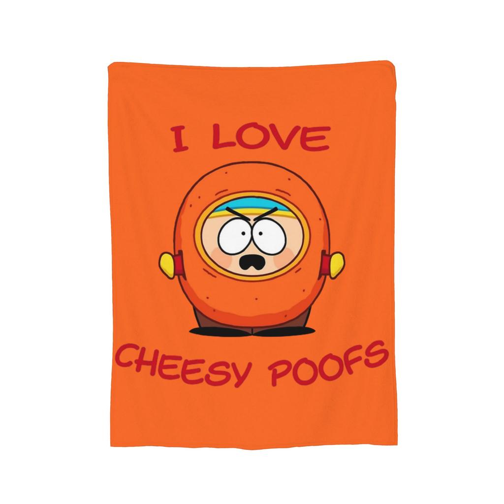 I Love Cheesy Poofs South-Parks Blanket Fleece Print Cartman Multifunction Lightweight Thin Throw Blanket for Home Couch Quilt