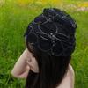 Hollowed Out Rural Style Hat Breathable Baotou Hat Fashionable Bandanas  Hair