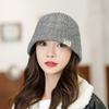 Hats for Women Autumn and Winter Basin Hat Knitted Wool Hat Fisherman Hat Warmth and Thickened Face Showing Small Pullover Hat Head Hat