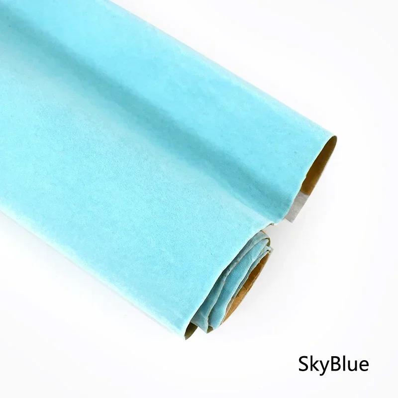 45*150cm 1.2mm Thick Velvet Self-adhesive Fabric Sticky Flock Adhesive Synthetic Leather Cloth for Car Interior Fabrics By Meter