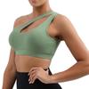 Women One Shoulder Sports Bra Cute Workout Yoga Chest Support Padded Wirefree Breathable Bralette Fitness Tops