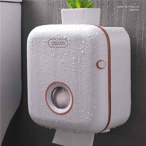 Bathroom Tissue Holder Wall Mounted Toilet Paper Box Waterproof Roll Paper Storage Rack Double Layer Organizer Shelf