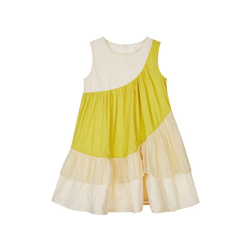 Girls' Summer Sleeveless Lace Patchwork Dress