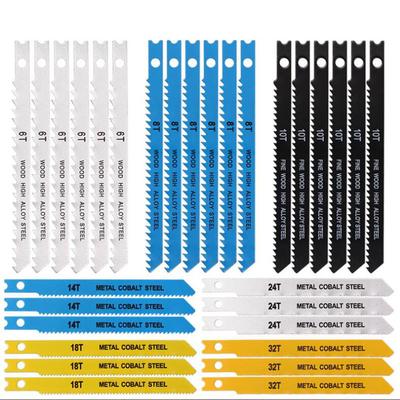 Набор пильных полотен для лобзика из углеродистой стали 6/8/10/14/18/24/32TPI Ассорти из пильных полотен для лобзика Bosch DEWALT BLACK+DECKER CRAFTSMAN