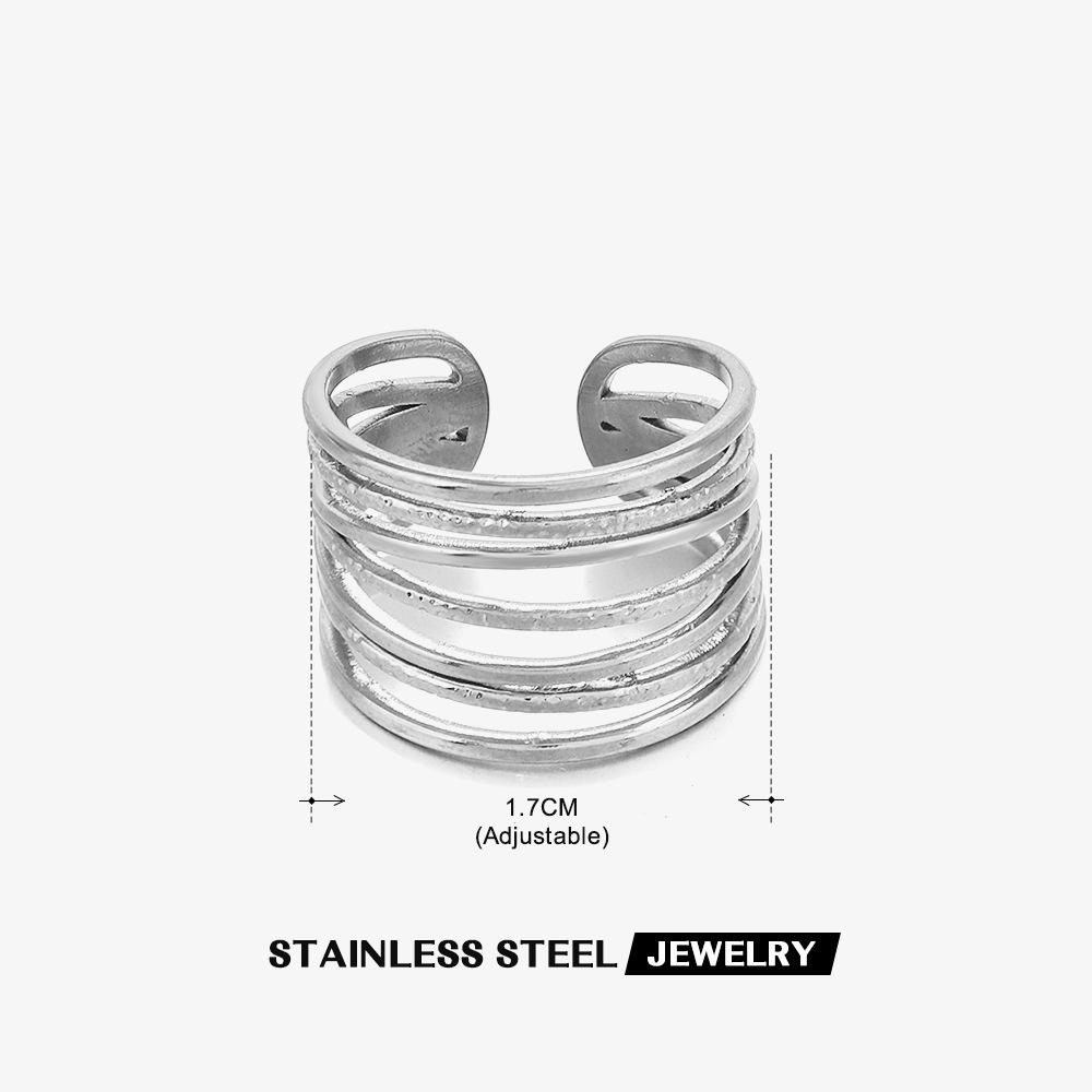 Кольцо из нержавеющей стали Геометрическое Сердце Листья для женщин Личность Трендовое Открытое Кольцо на Палец Ювелирные Изделия На Все Случаи
