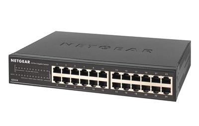 Оригинальный неуправляемый металлический тихий коммутатор NETGEAR GS324-200JPS, 24 порта, 1 Гбит/с, Корпус, Без вентилятора, 3-летняя гарантия производителя