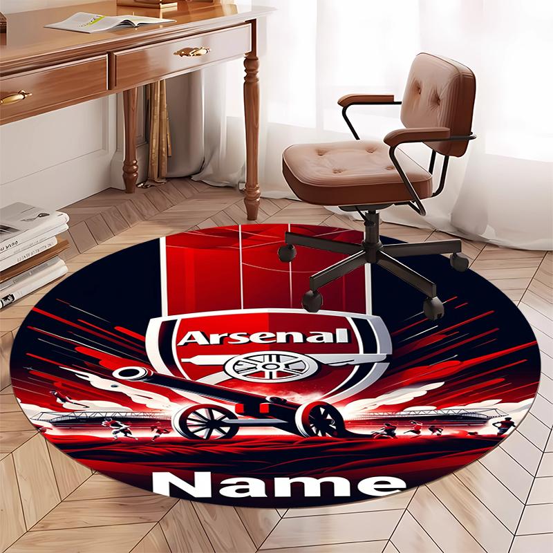 Custom Name Arsenal Football Club Printed Round Rug Carpet Chair Rug Area Rug Entryway Doormats,for Office Chair Living Room Bedroom Kitchen Room.