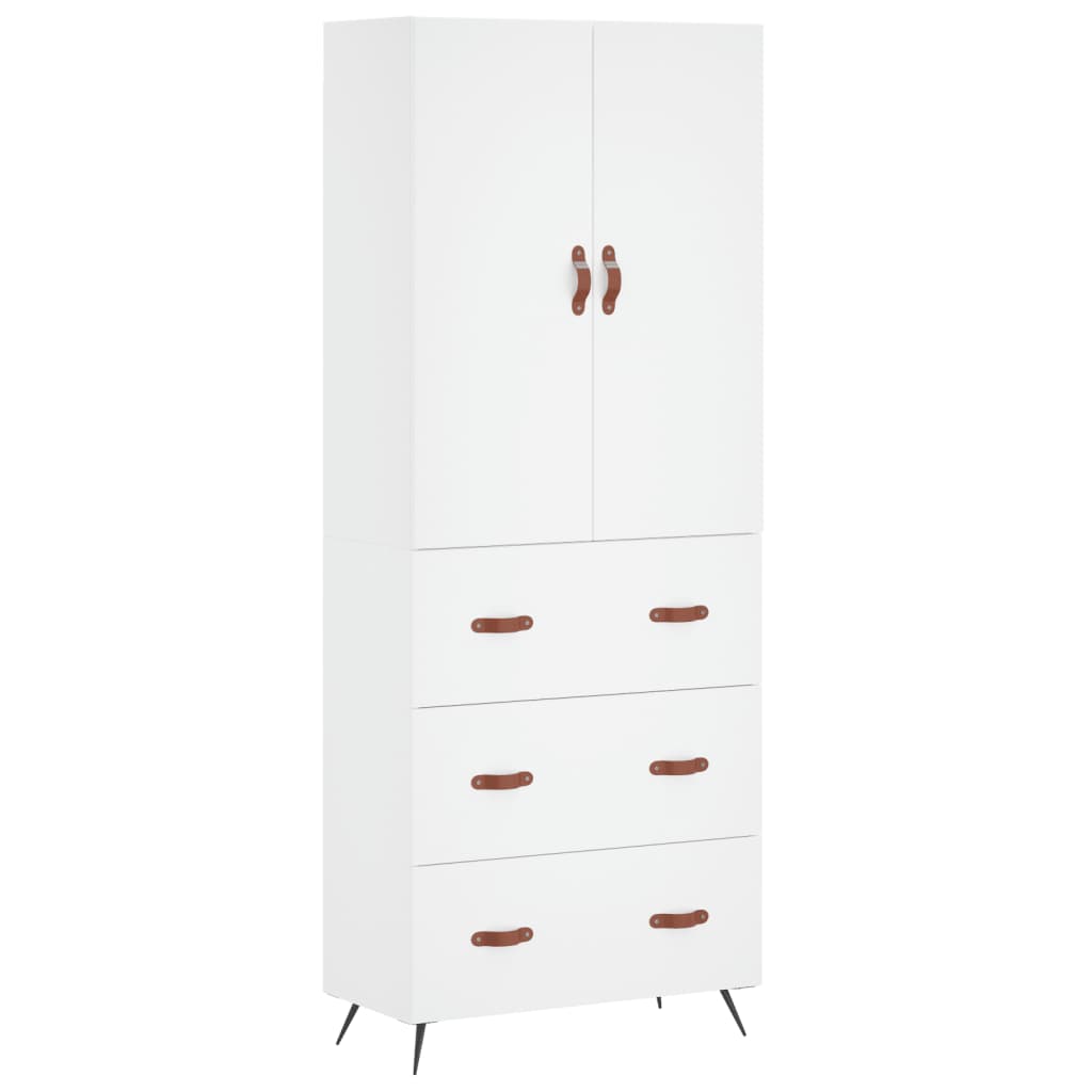 Vidaxl Witrynka, Biała, 69,5X34X180 Cm, Materiał Drewnopochodny