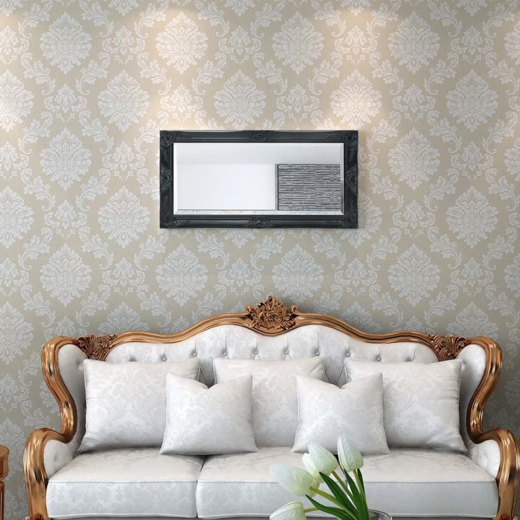 Vidaxl Lustro Ścienne W Stylu Barokowym 100X50 Cm, Czarne