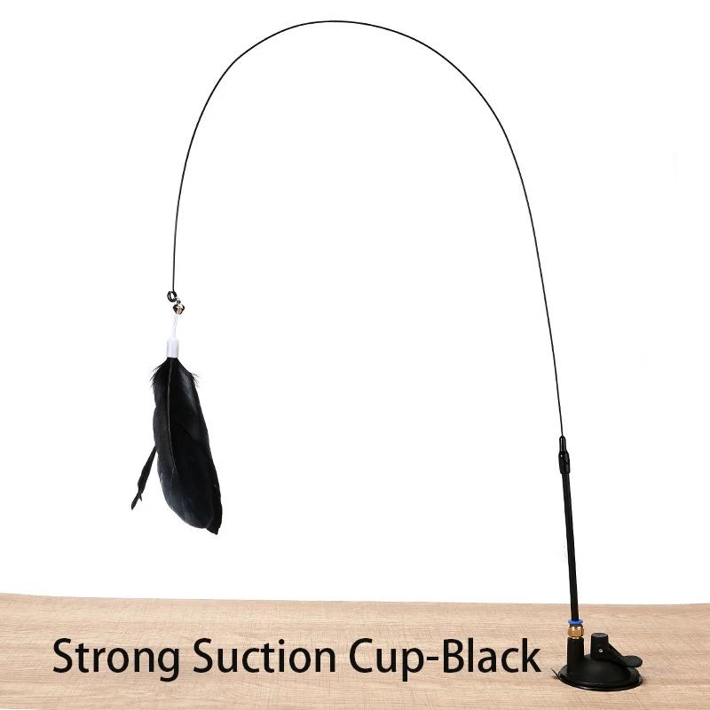 Интерактивная игрушка для кошек Handfree Cat Stick Играющий котенок Играющий тизер Палочка Игрушка на присоске Птица/перо Кошачья палочка Товары для домашних животных