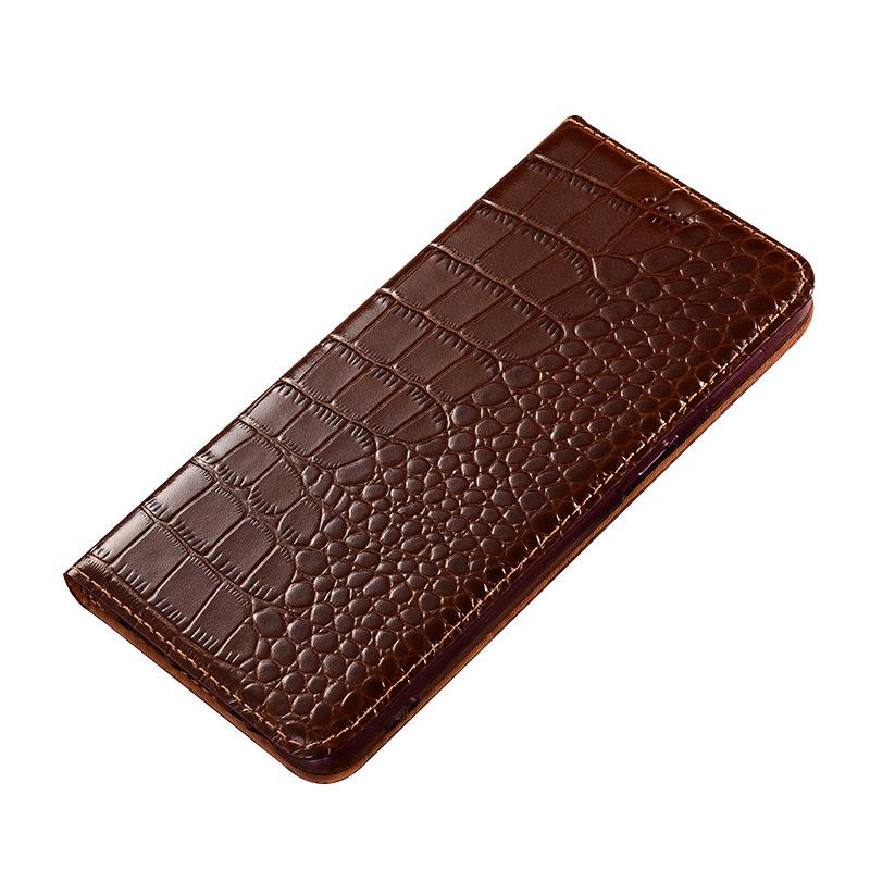 Откидной чехол из натуральной кожи для Xiaomi Redmi 13C/13R/12C/11A/A1 для защиты от падения.