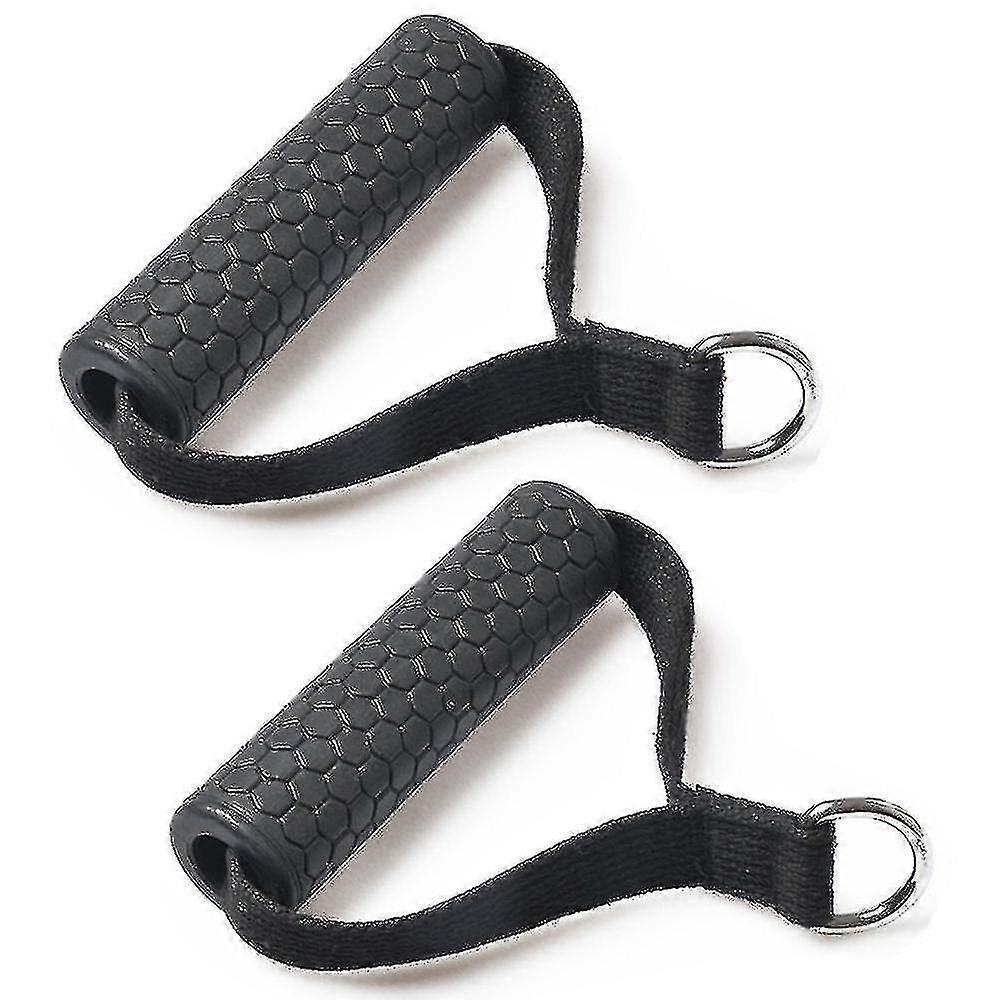 2pcs Hexagonal Rubber Handle Machine Accessories, Resistance Band Handle