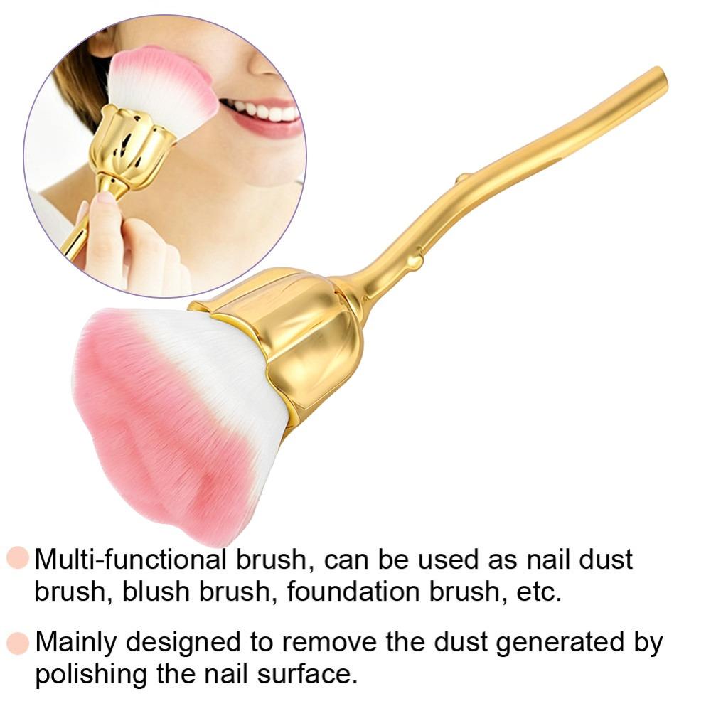 Long Handle Nail Dust Brush Multifunctional Manicure Brush Nail Powder Brush For Acrylic Nails