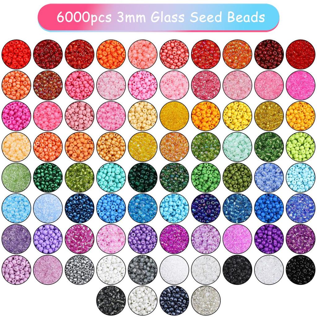 6000Pcs/box Glass Seed Beads For DIY Bracelet Necklace Jewelry Making Accessories