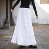 Johnature Женские винтажные однотонные юбки с эластичной резинкой на талии, весенние женские повседневные юбки А-силуэта