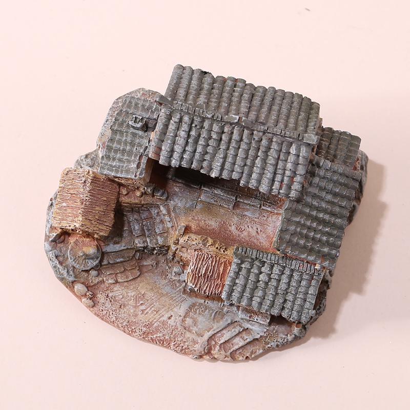 Decorative Mini Resin House Chinese Style Resin Bonsai Landscaping Retor Mini House Retro Building Home Desk