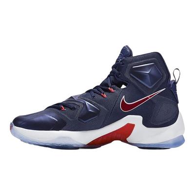 Lebron 13 EP Удобные Мягкие Нескользящие Прочные Высокие Баскетбольные Кроссовки Мужские кроссовки Темно-синие 807220-461