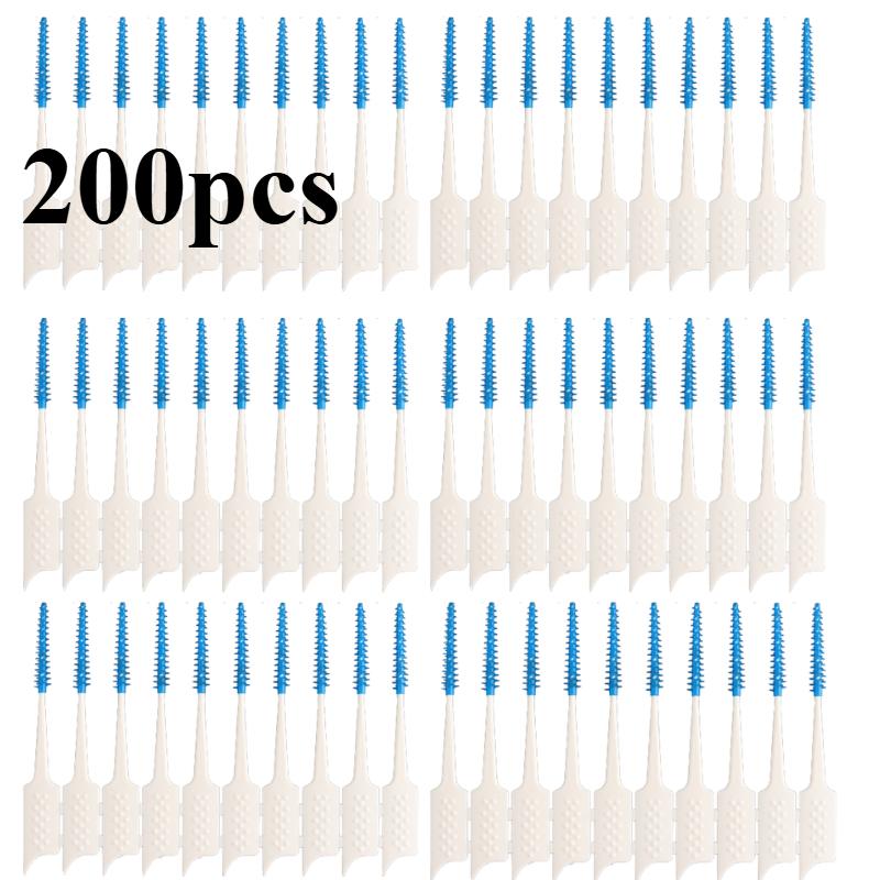 200 шт./коробка Межзубная щетка Мягкая резина Инструменты для чистки зубов Стоматологическая чистка между зубами Зубная щетка Инструменты для ухода за полостью рта