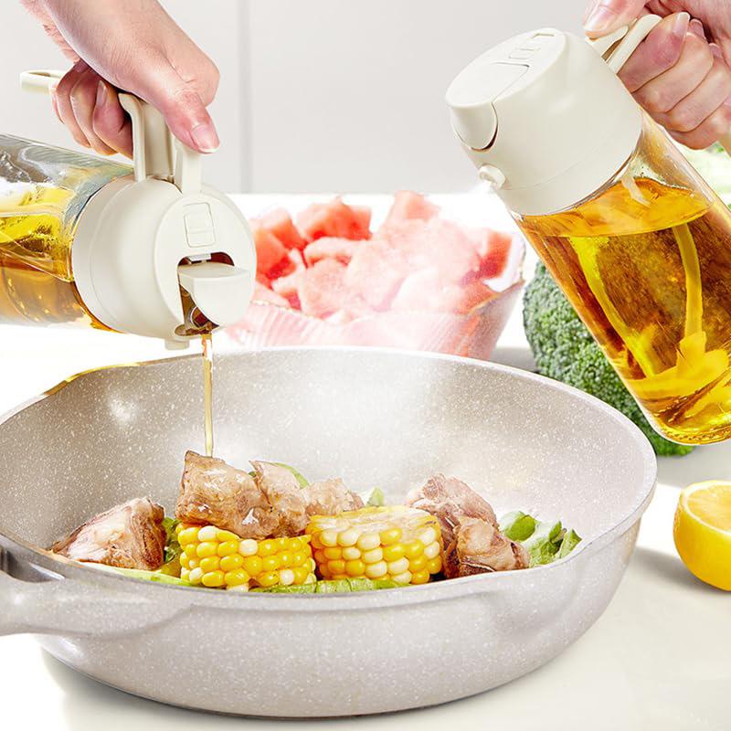Oil Sprayer Kitchen Oils Spray Bottle 2 in 1 Home Kitchen Air Fryer Spray Camping BBQ Cooking Oil Sprayer Plastic Oil Bottle