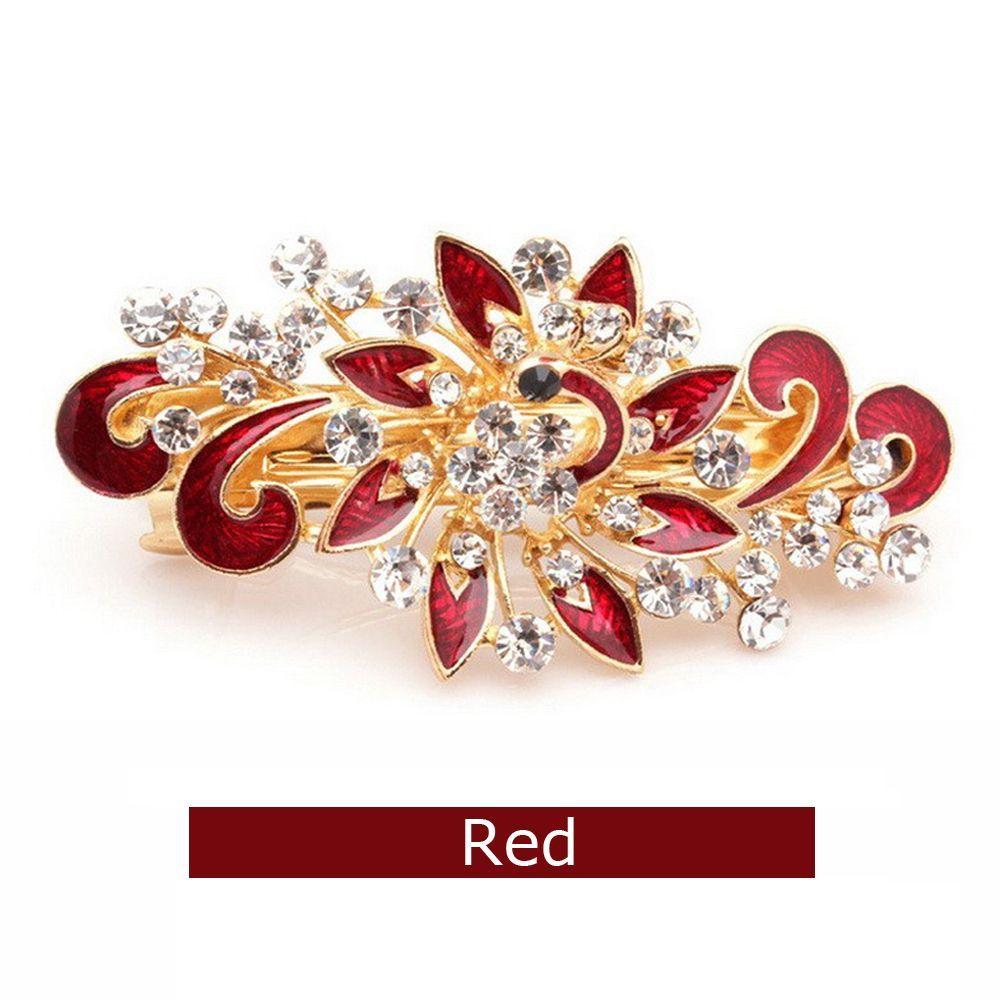 Fashion Headwear Colorful Crystal Hair Clip Peacock Hairpin Shinning Rhinestones Jewelry