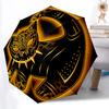 1 шт. Автоматический складной зонт с принтом леопардовой кошки, портативный складной зонт для всех сезонов, 8 ребер, прочная конструкция, идеальный подарок 013