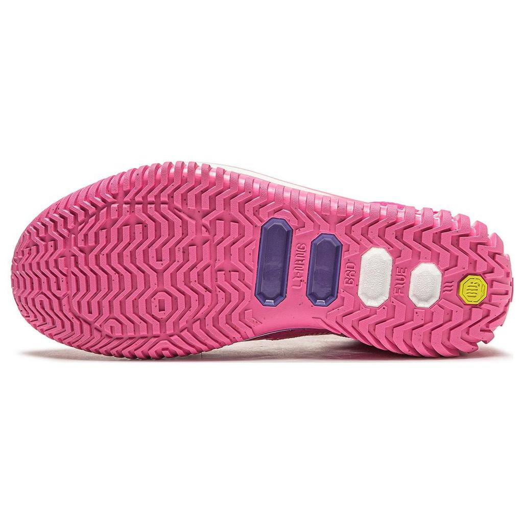 Li Ning Badfive 3 Синтетическая кожа Амортизация Нескользящие Низкие Баскетбольные кроссовки Мужские Розовые ABFT015-9