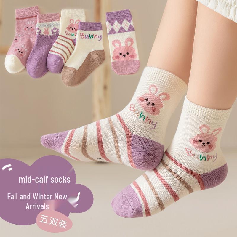 Осенние мультяшные носки до середины икры для детей, 1-3 года, для мальчиков и девочек