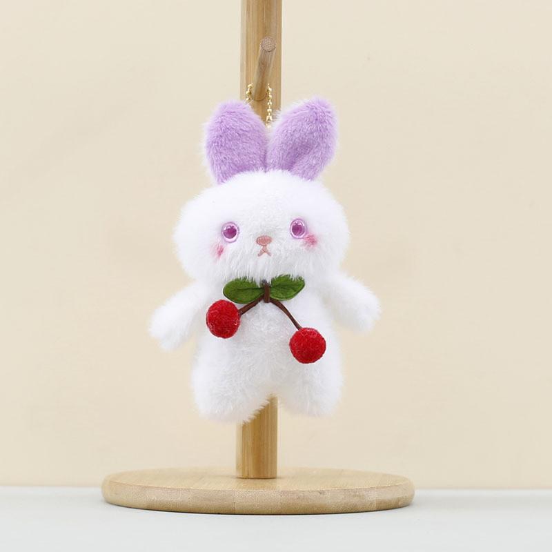 Cherry Plush Rabbit Toy Pp Cotton Stuffed Animal Keychain For Kids Gift