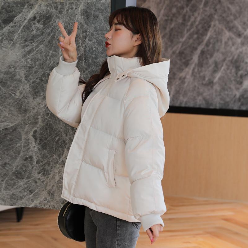 Зимняя женская куртка   Короткая с капюшоном Хлопковая утепленная Женское пальто Утепленное Теплое Верхняя одежда Свободная Водонепроницаемая Женская парка