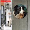 2d Flat 20*20cm, Spring Wooden Sign Circular Wreath Sign, Kitchen Decoration, Border Collie Themed Decoration