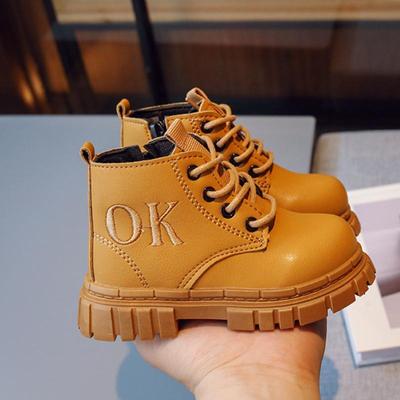 Новые осенние детские ботинки для мальчиков, уличные нескользящие ботинки с мягкой подошвой, модные повседневные ботинки с высоким берцем для девочек