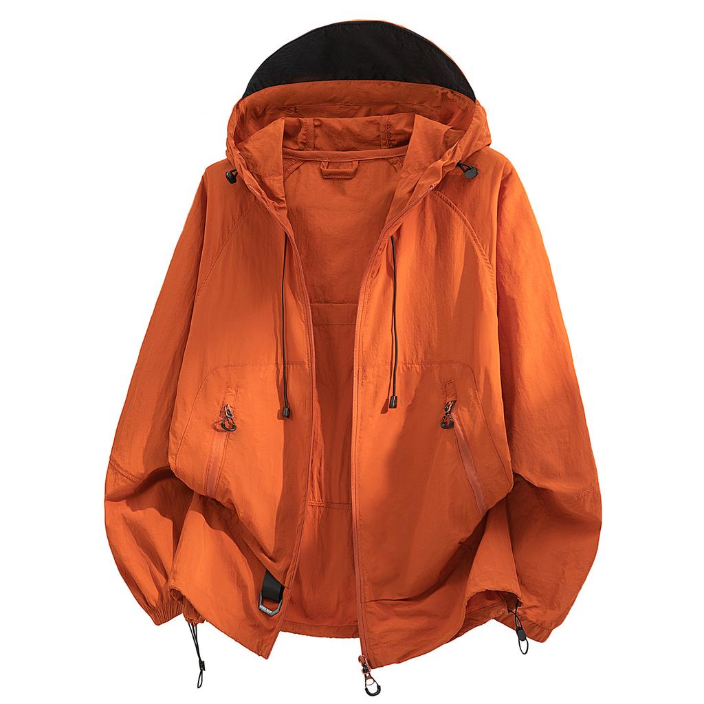 Sunscreen clothing outdoor cool summer men's and women's hooded thin skin clothing jacket loose breathable windproof sunscreen clothing