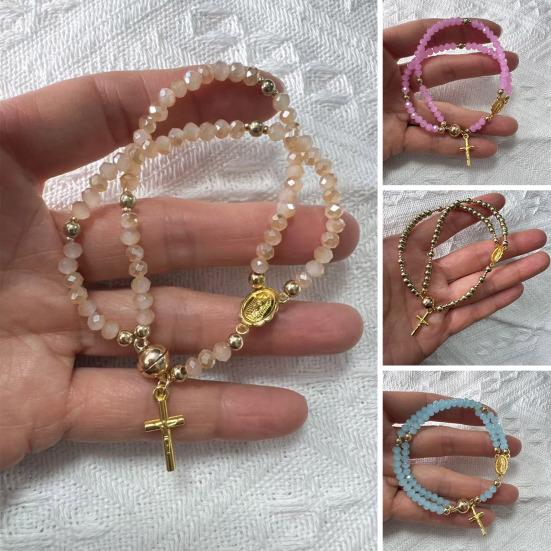 Rosary Bead Wristband Bracelet Magnetic Closure Handmade Christian Prayer Beads Lightweight Easy to Wear Spiritual Jewelry Gift