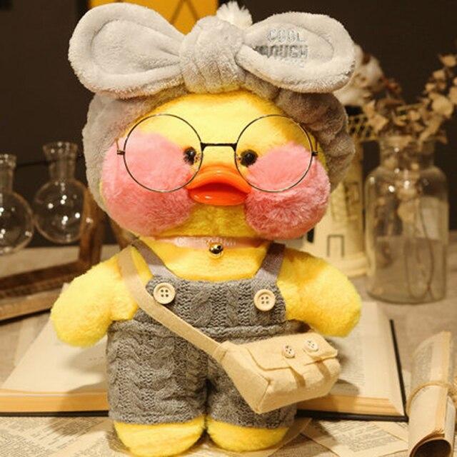 30cm Cute Plushie Lalafanfan Yellow Duck Stuffed Animals Soft Plush Toys For Girls Kids Kawaii Doll Birthday Christmas Gift