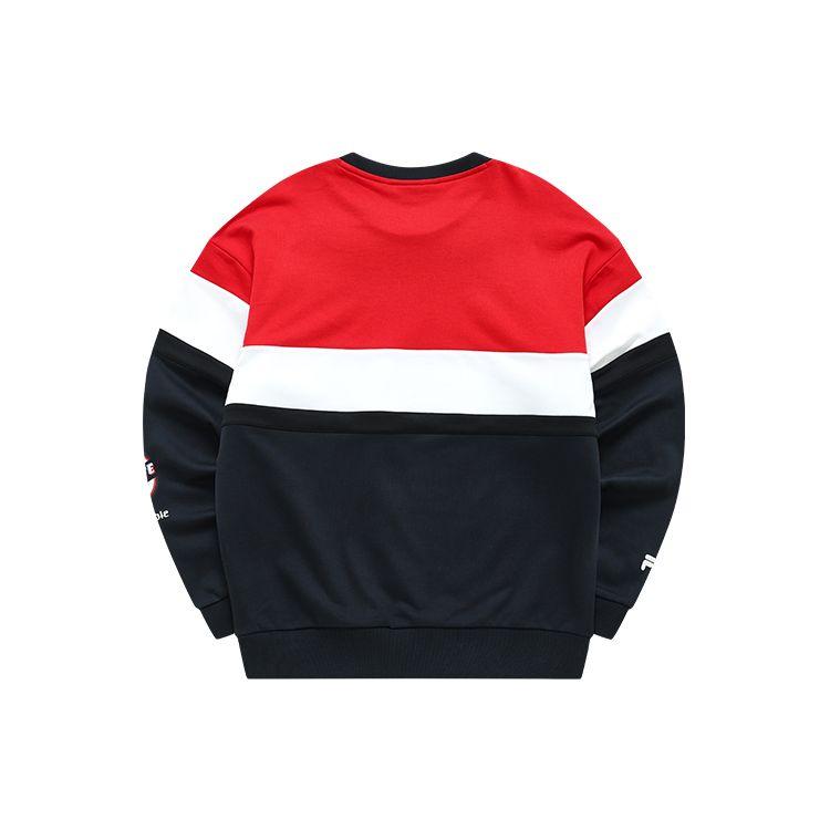 Fila Fusion Свободный пуловер с круглым вырезом Мужская толстовка Легендарно-красный T11M212216FRD