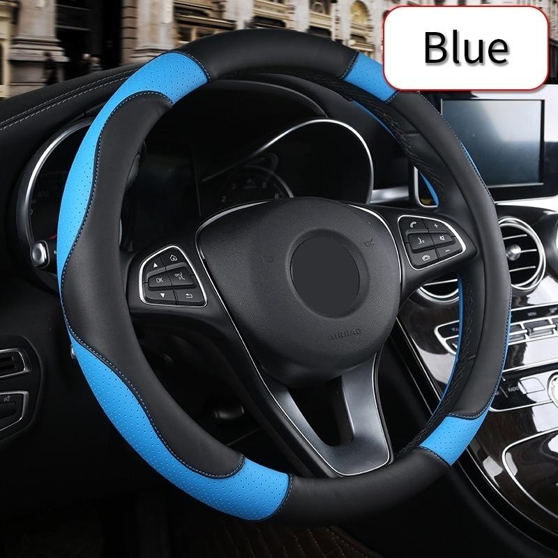 38 см/15 дюймов дышащий чехол на руль из искусственной кожи, аксессуары для рулевого колеса, чехол на руль автомобиля