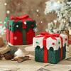 Christmas Decoration Gift Box Thick Velvet Gift Box With Bow, Suitable For Christmas Indoor And Outdoor Home Garden Party Decoration