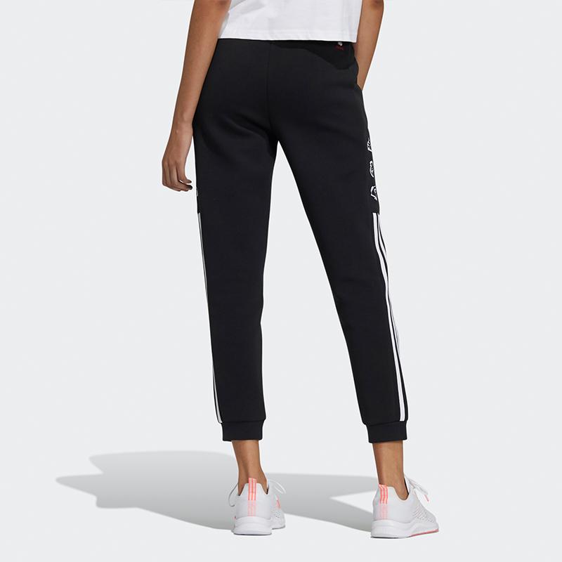 adidas Женские зауженные джоггеры Neo CNY Series с контрастными тремя полосками, черные, H45035