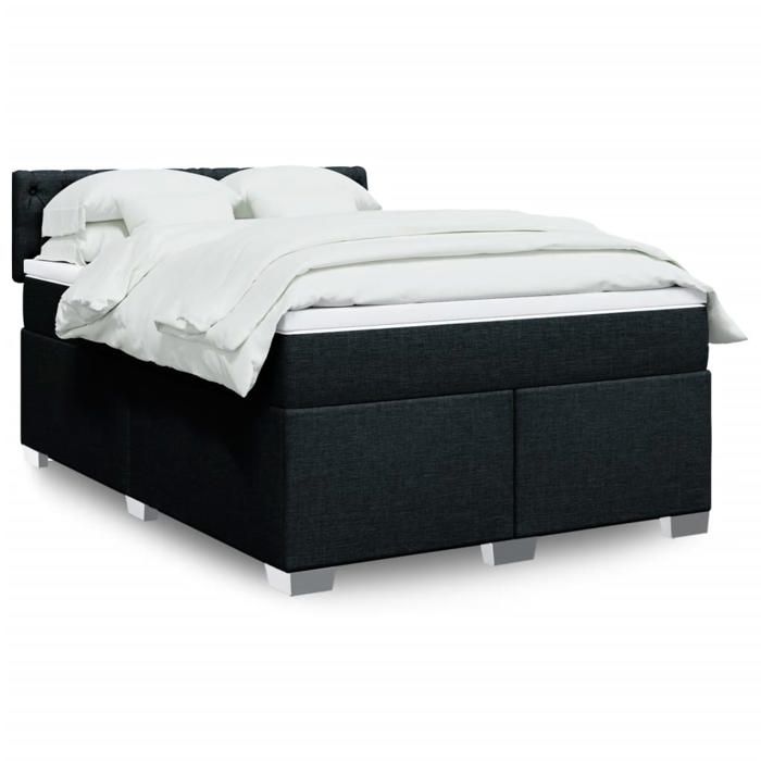 Maison Exclusive - Sommier à lattes de lit avec matelas Noir 140x200 cm Tissu