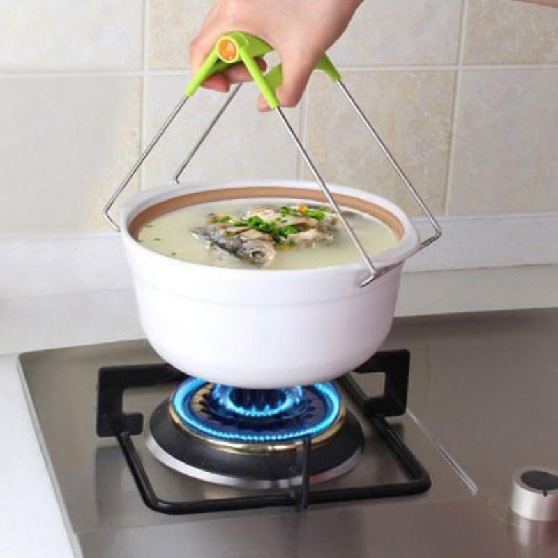 New Universal Kitchen Stainless Steel Foldable Hot Dish Plate Bowl Clip Pots Gripper Crockery Holder Cla